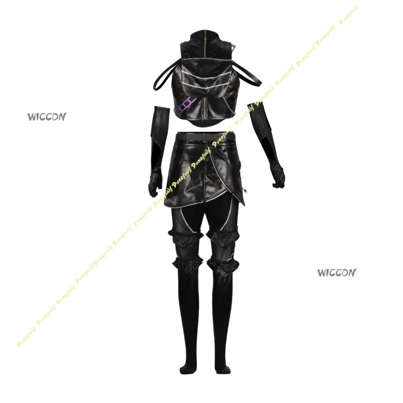 Costumi Cosplay Anime KPop Demon Hunters Suit Zoey Parrucca nera Prestazioni in pelle Abiti da palcoscenico Pantaloni da festa Natale Halloween