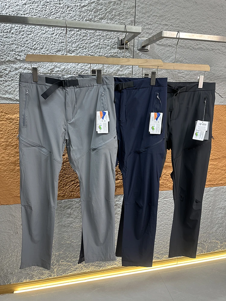 

Легкие 3D эластичные повседневные брюки для мужчин Qui Dry, водонепроницаемые, модные, прямые, на молнии, со средней талией, длинные брюки