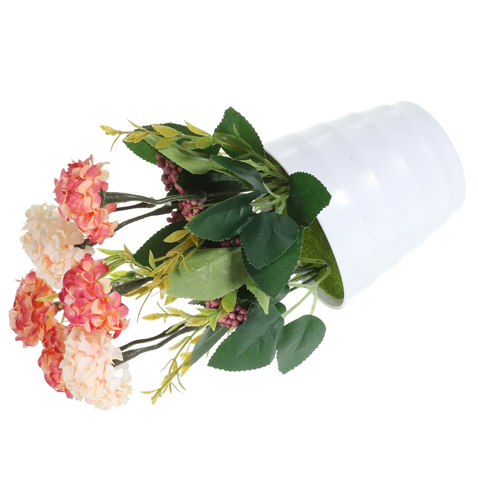 

Artificial Flower Bonsai Pink Simulated Plant Desktop Bookshelf Decoration Faux Potted Flower Lifelike Maintenance Free