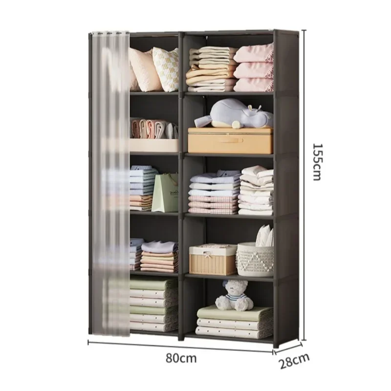 Multipurpose Wardrobe Dustproof Multi-layer Storage Rack Household Bedroom Simple Assembly Storage Cabinet Rental Room