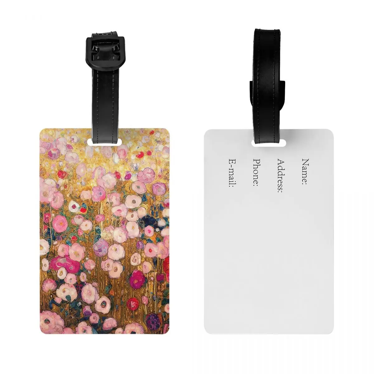 

Бирка для багажа «Розовый цветочный сад» Густава Климта, аксессуар для чемодана, этикетка для путешествий, держатель для багажа, идентификатор, имя, адрес