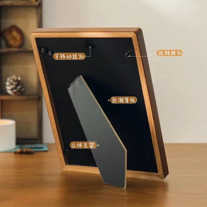 Wooden Retro Photo Frame for Creative Desk Decor
