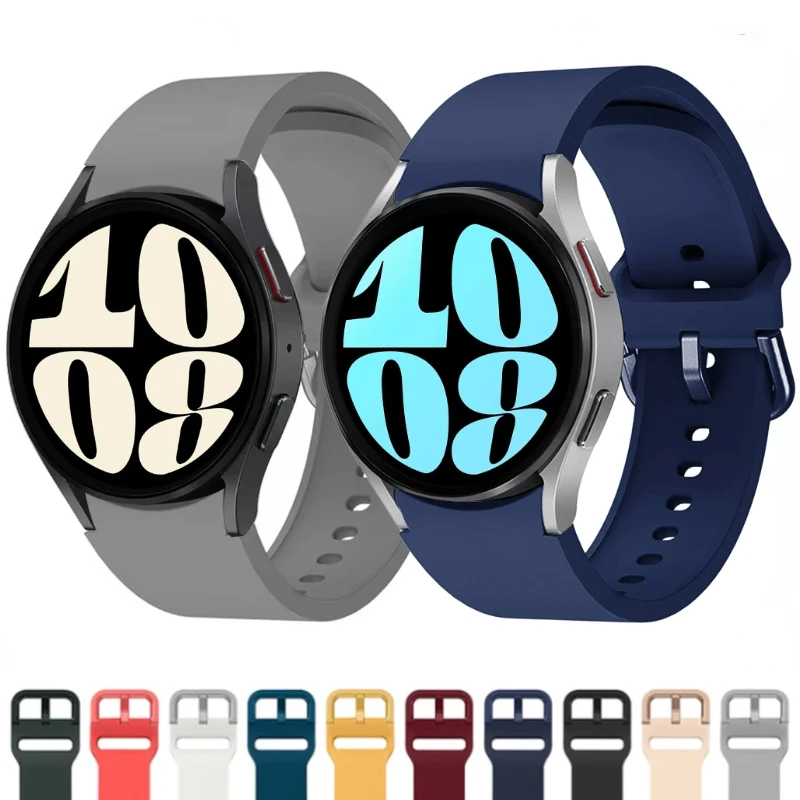 Silicone No gaps Strap For Samsung Galaxy Watch 7 6 5 4 44mm 40mm 5 Pro 45mm Bracelet band For Galaxy 6 4 Classic 47mm 43mm 46mm