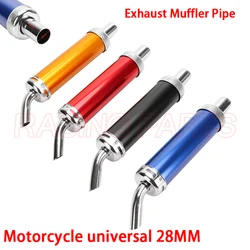 Universal 28MM Black Metal Racing Motocross Exhaust 2-Stroke Motorcycle Pipe Muffler for Enhanced Performance