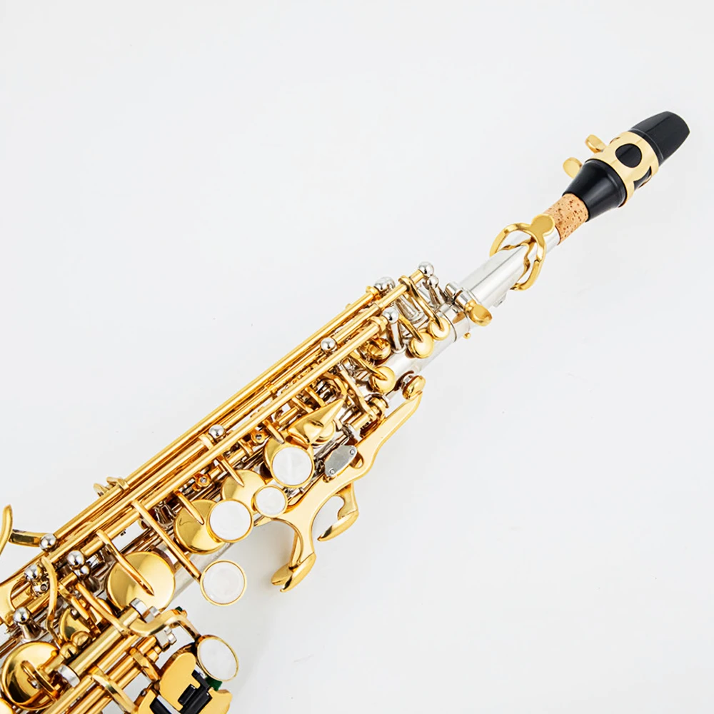 Japanese WO37 Soprano Saxophone One On One Tone Bb Professional Saxophone White Copper Gold Plated SAX Instrument