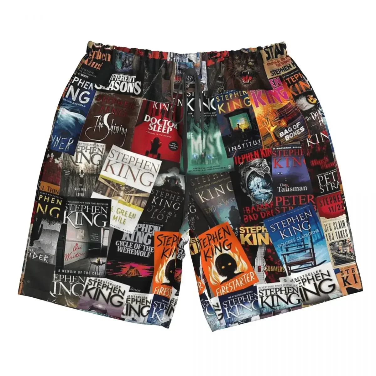 Stephen King Book Covers, Horror Bookworm Trunks Beach Board Shorts Casual Quick Dry Swimming Summer Men Pants