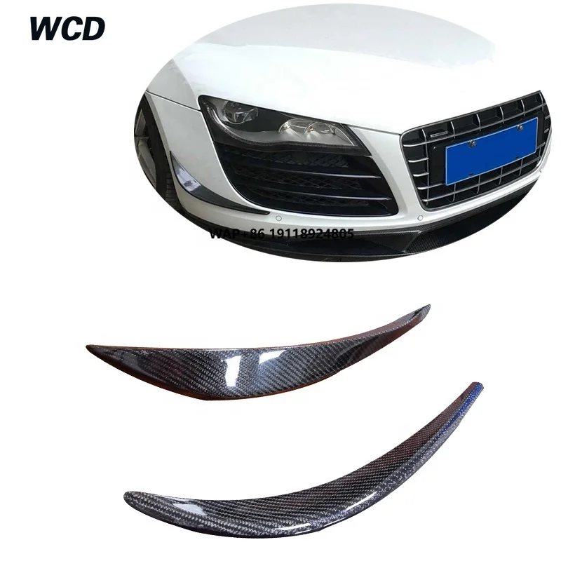 

R8 2007-2015 Carbon Fiber Front Splitter Spoiler New Condition V8 V10 2pcs/set for Bumper Splitter