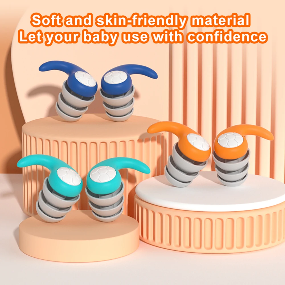 Protège-oreilles en silicone pour enfants de 5 à 12 ans, bouchons d'oreille de natation étanches, anti-bruit, bouchons de réduction du bruit, 1 paire, 2 paires