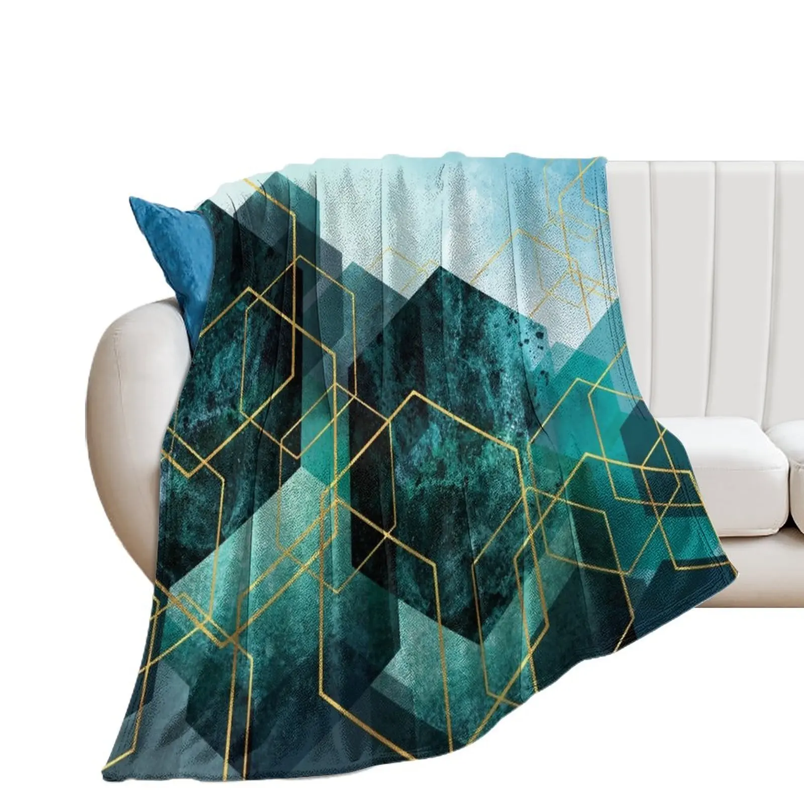 

Teal Horizon Throw Blanket Luxury Brand Decorative Sofas Luxury Throw Nap Blankets
