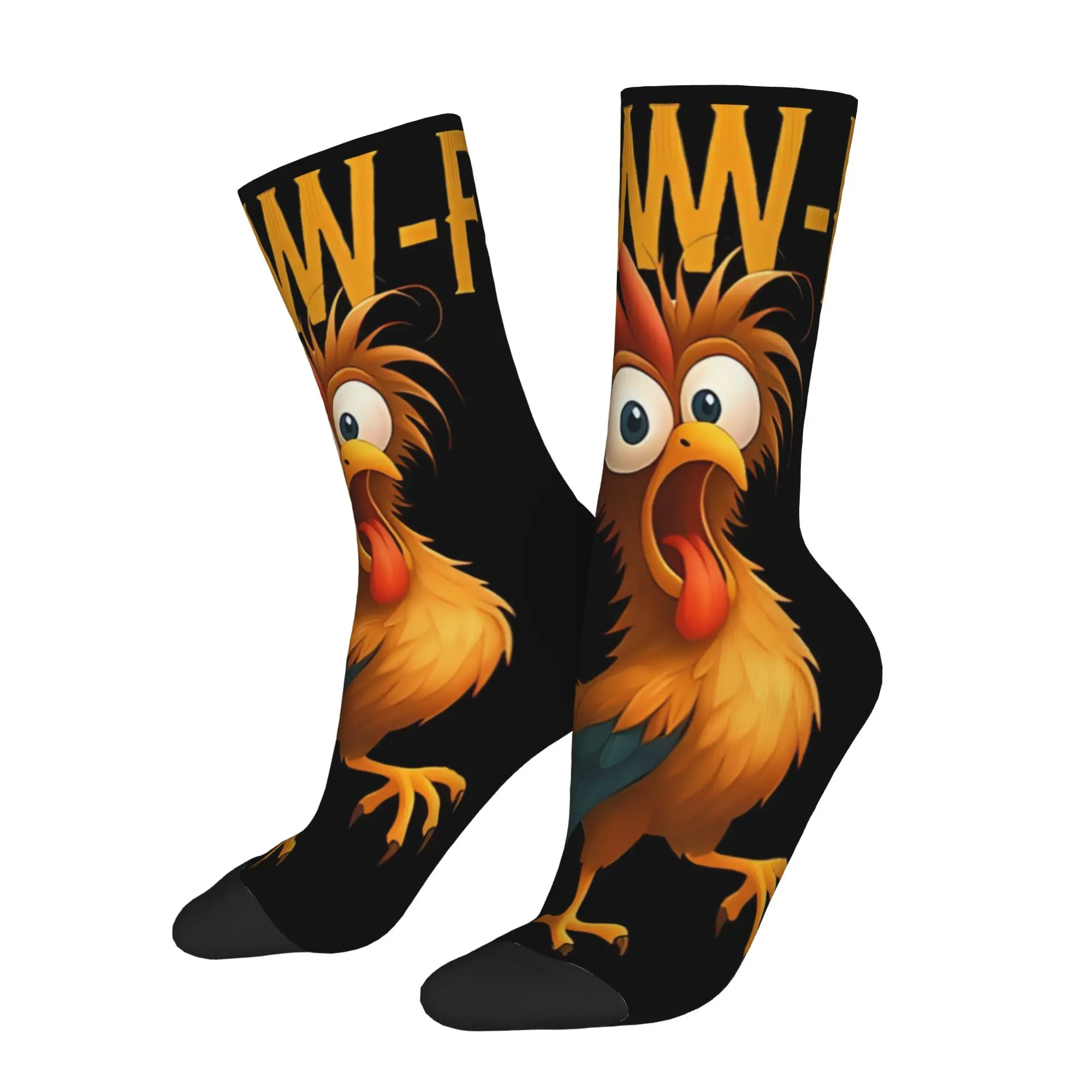 

1 Pair Funny Sock F Caw F Rooster Sticking out tongue Rock Quality Pattern Printed Men Crew Socks Novelty Men's Socks