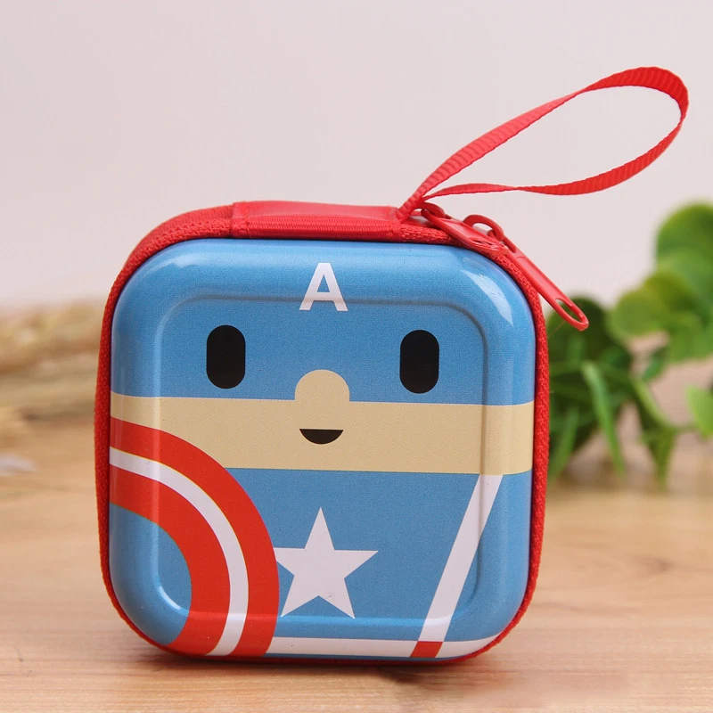 Marvel Spider-Man Across The Spider-Verse Coin Purses New Movie PVC Captain America Iron Man Headphones Storage Bags Mini Wallet