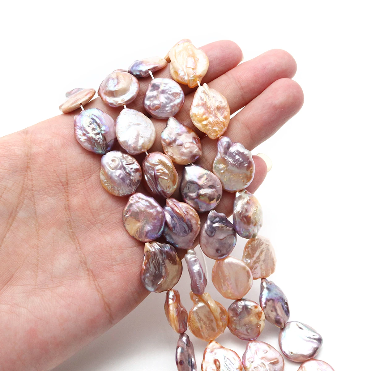 14-16mm Colorful Baroque Natural Freshwater Pearls Teardrop Shaped Loose Spacer Beads for Jewelry Making DIY Necklace Earrings