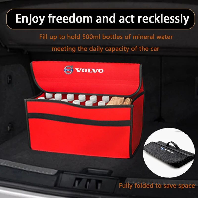 High-capacity Car Storage Box Organizing Bag Trunk Tools Case Auto Accessories For Volvo Rdesign XC60 XC90 XC40 V50 V60 V40 EX30