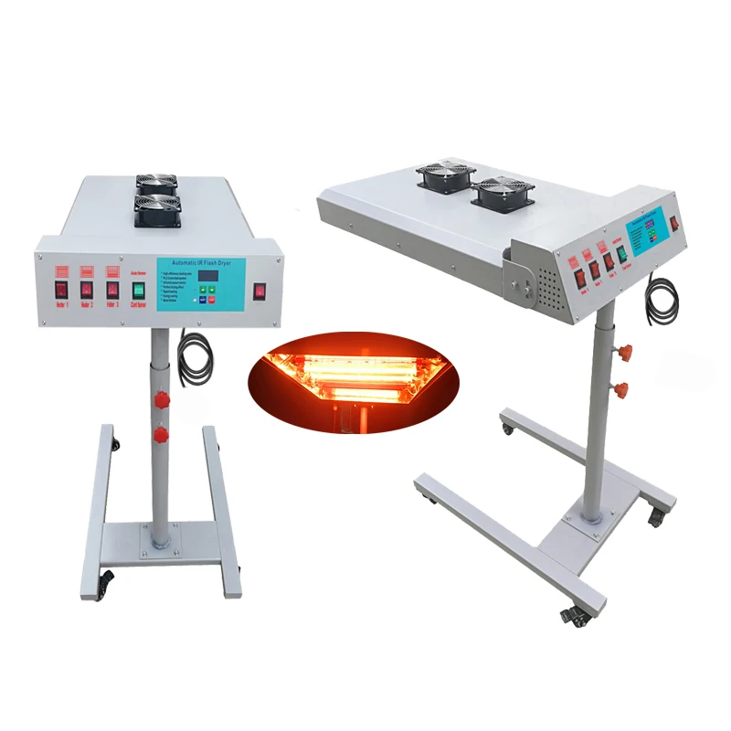 360-degree Rotation 6000W Auto T-shirts Screen Printing IR Flash Dryer