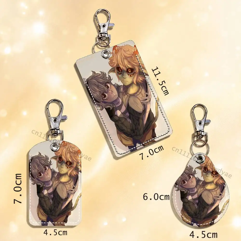 M-Mushroom O-Oasis M-Michael Card Case Leather Card Holder Keychain Key Ring Transportation Card Case view 4