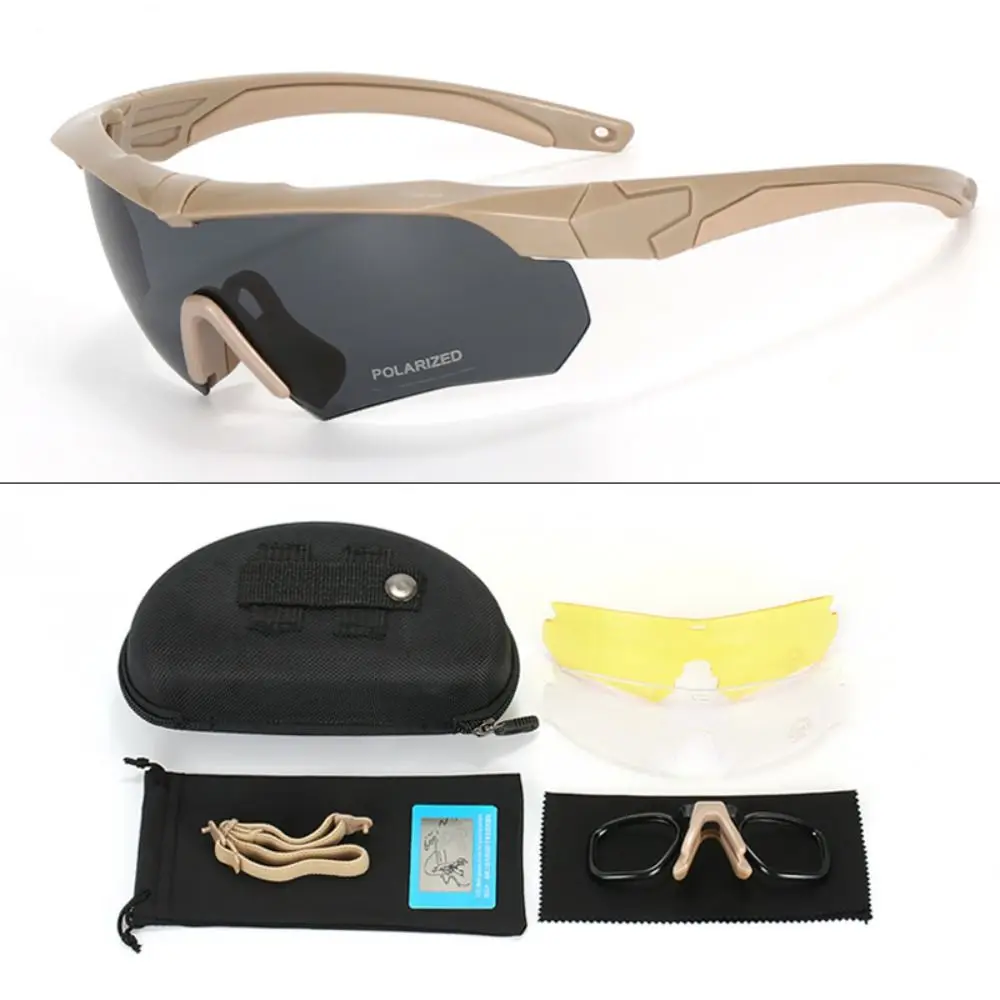 

HD 3 Lens Cycling Goggles Windproof UV Protection Polarized Glasses Anti Slip Detachable Motorcycle Glasses Outdoor Camping