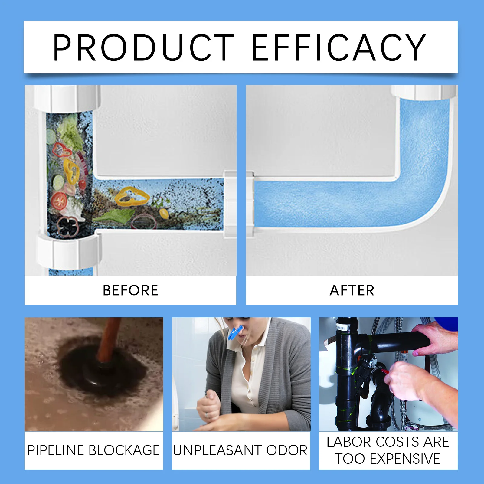 بالوعة استنزاف منظف سريع كيميائي لأنابيب المرحاض التجريف واضح خنق واضح الأنابيب بالوعة نظافة الأنابيب تنظيف مسحوق برميل 100 جرام