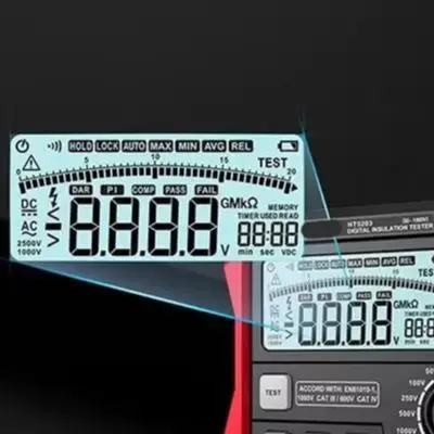 HT5203 Insulation Resistance Tester High Voltage Megohmmeter With LCD Backlight Data Storage For Industrial Electrical Testing T