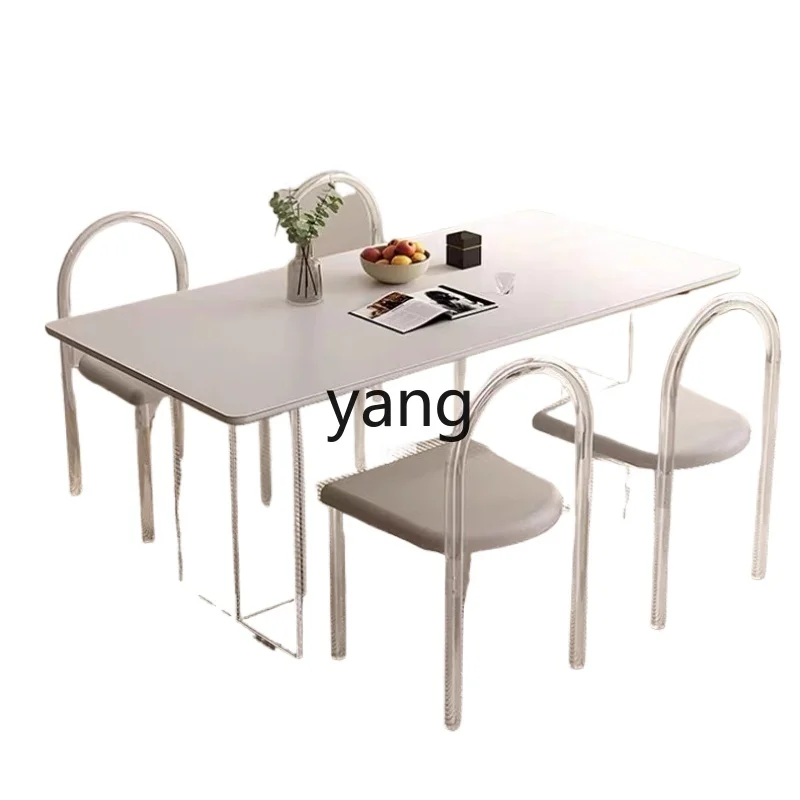 

LH acrylic rock slab suspended dining table dining table and chair combination