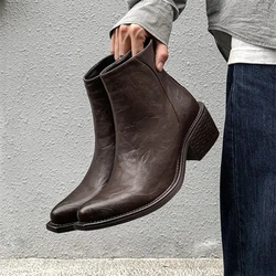 New men's boots Fashionable and versatile designer styles Outdoor leisure party Daily youth trend thick soled shoes street Hot