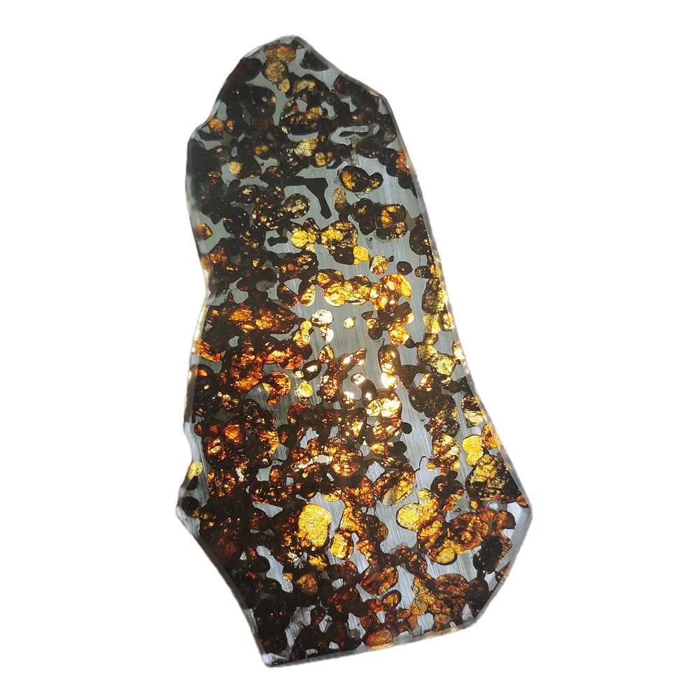 

79.2g Seymchan Pallasite Olive Meteorite Slices Specimen Natural Meteorite Material Sliced Collection - TA301