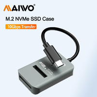 MAIWO 10Gbps M.2 NVME SSD Enclosure Case Type-C M2 PCIE NVME SSD Adapter Tool-Free Supports2230/42/60/80/22110 M-Key SSDs