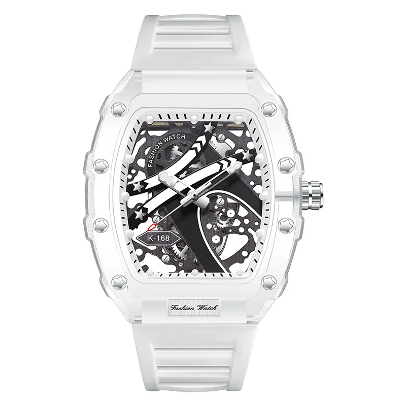 

ZH96 повседневные модные прозрачные мужские часы с полым ведром для вина, водонепроницаемые кварцевые часы, деловые часы, подарок