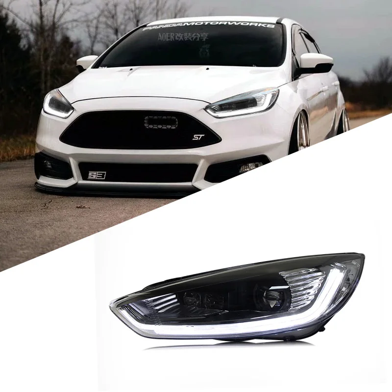 Suitable for Ford Focus 2015-2018 headlight assembly modified LED daytime running lights turn signal lens headlights