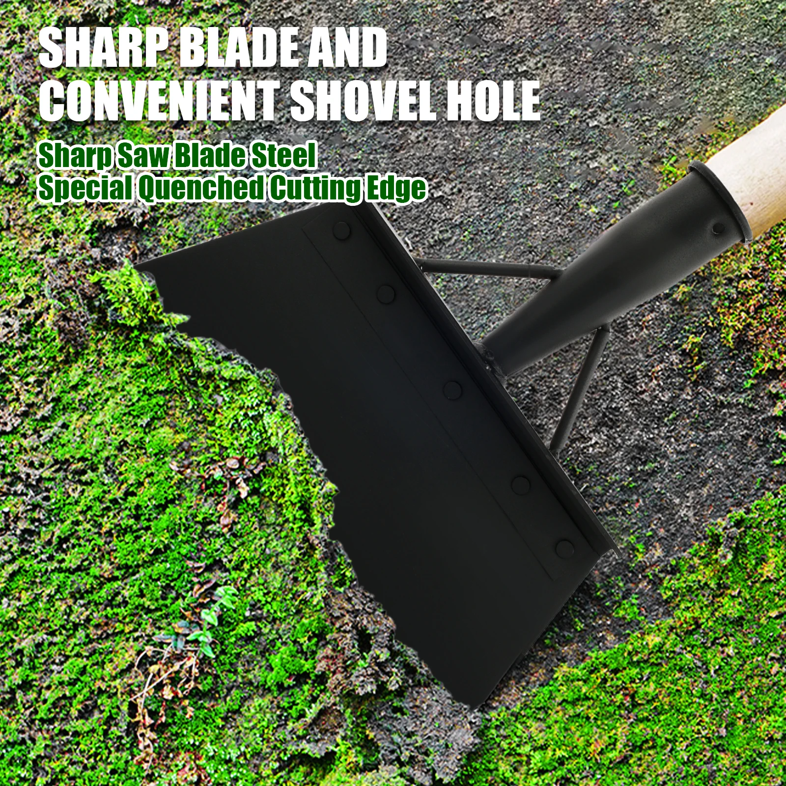 1/2Pcs Metal Weed Cleaning Shovel 25/30cm Heavy Duty Steel Garden Shovel Multifunctional Outdoor Planting Weeding Tool for Moss