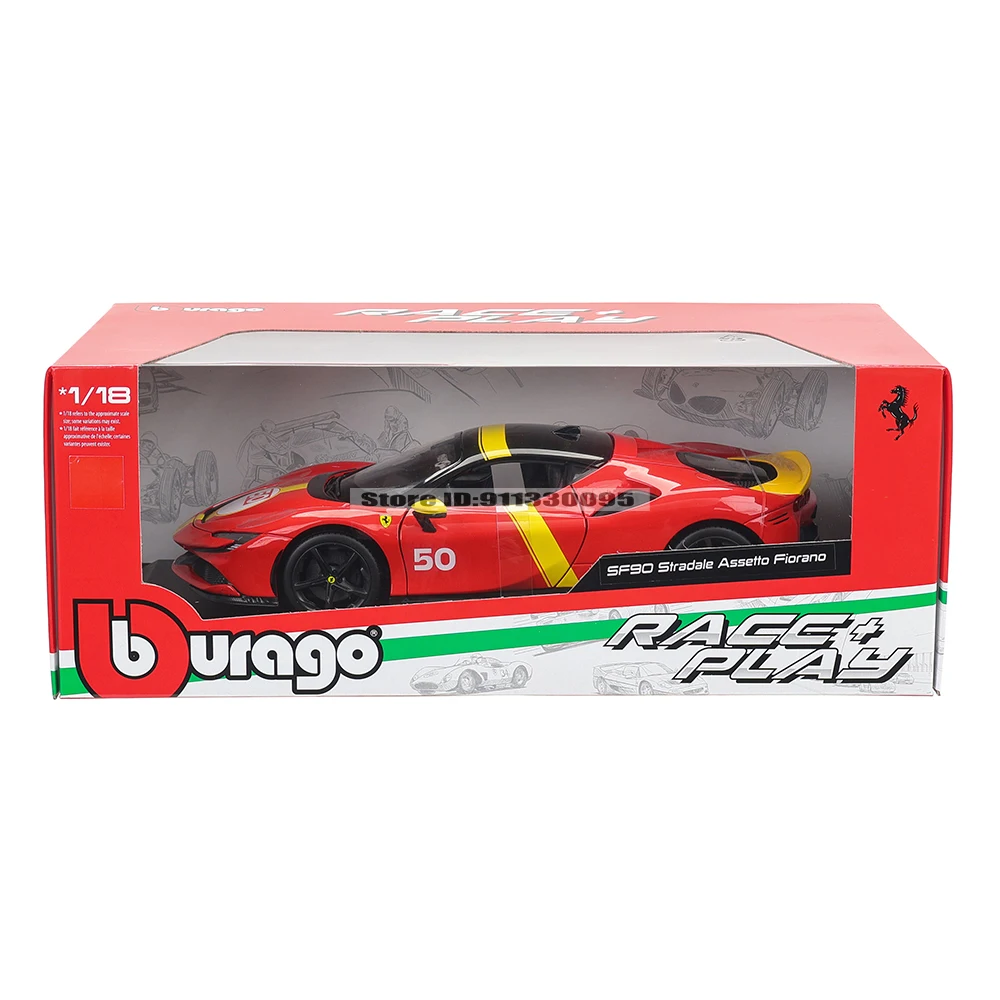 Bburago 1:18 Ferrari FXXK EVO 296 GTB SF90 488 GTB SP1 Alloy Luxury Vehicle Diecast Cars Model Toy Collection Gift for boys