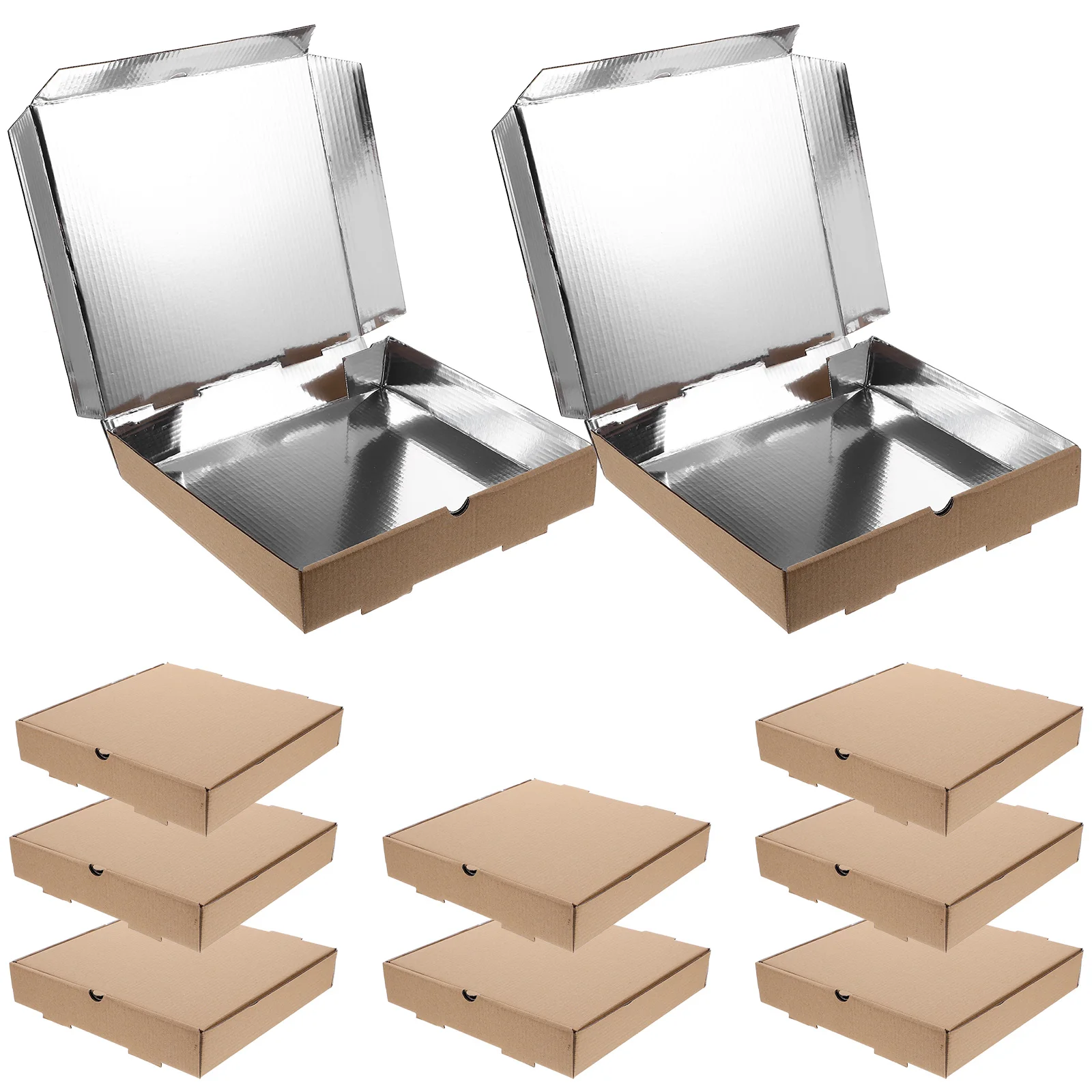 

10 Pcs Aluminum Foil Pizza Box Insulated Heat Retention Leakproof 7 Inch 18.5x18.5x4cm Small Storage Container for Takeout Party