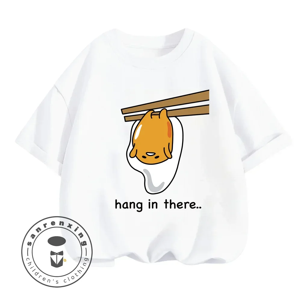 Kids T-shirt Gudetama Kawaii T-shirt Anime Cartoon Casual Clothing Kids Girls Boys Sports Short Sleeve Top T-shirt Shorts Set