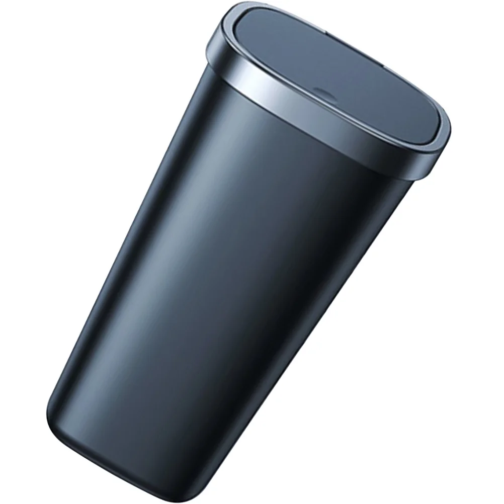

TINEASUR Car Cup Holder Trash Can ABS Black Small Automotive Garbage Bin with Lid Accessories for Vehicle Interior Organization