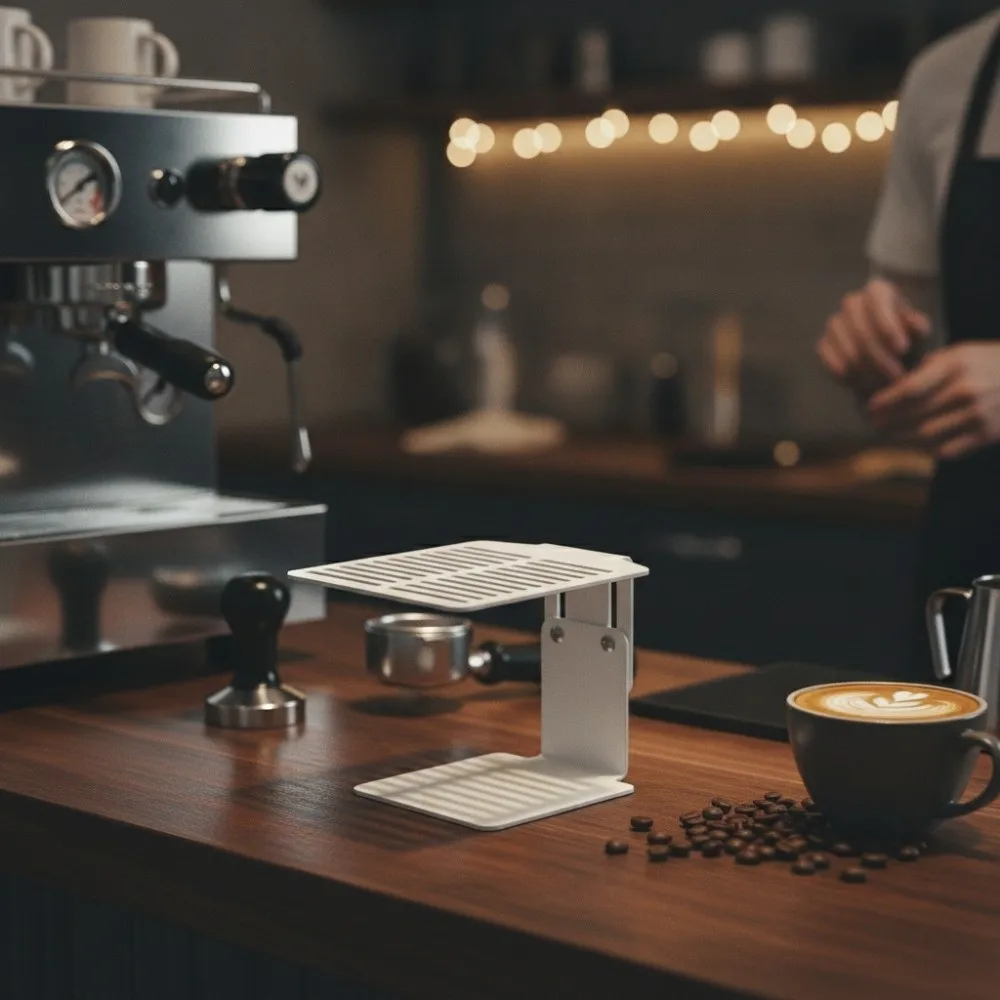 Adjustable Height Coffee Scale Stand Carbon Steel Hollow Drainage Espresso Extraction Cup Rack Rust-resistant Stable Base