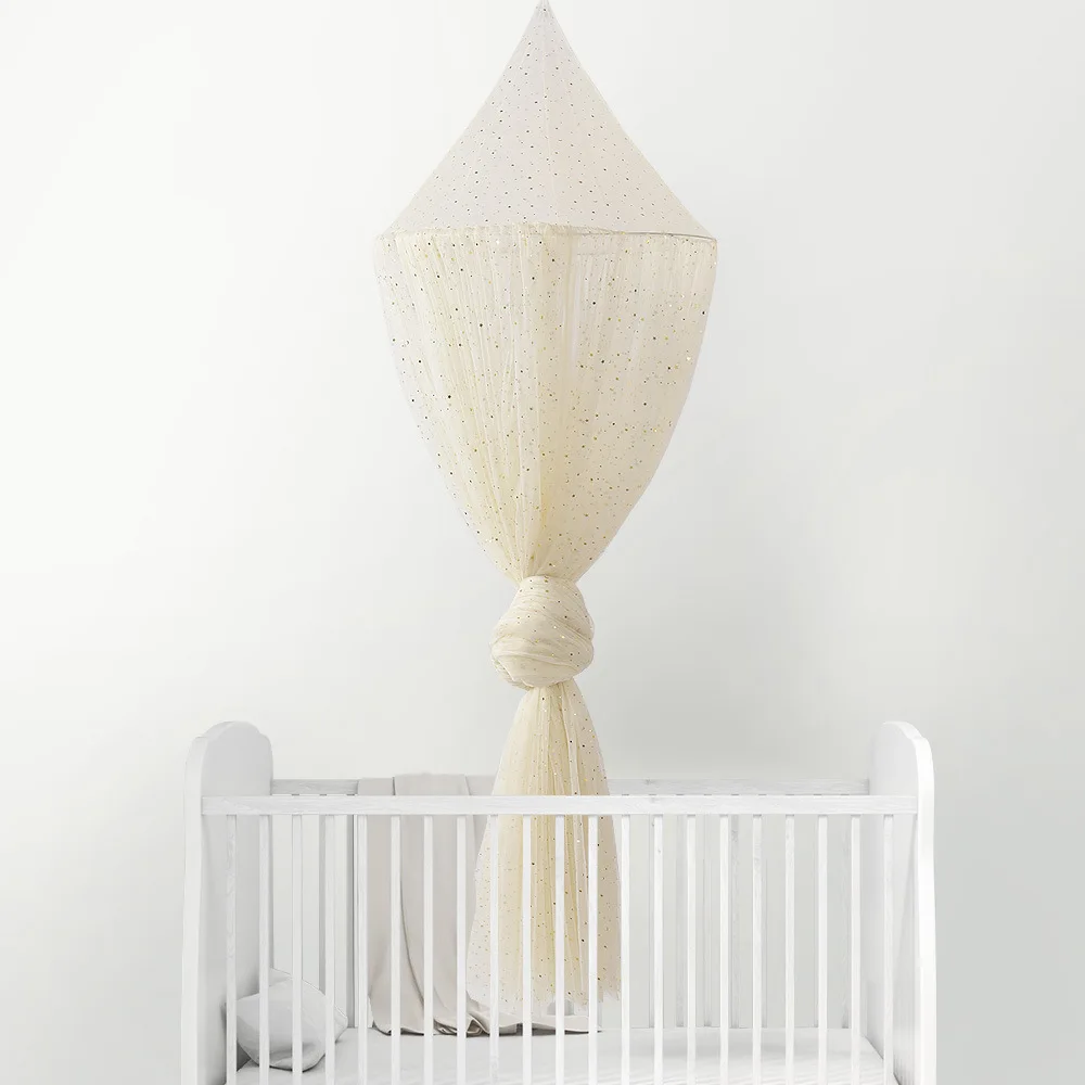 Baby Mosquito Net for Girls Boys Children Bed Canopy Sequined Star Mesh Princess Crib Hung Dome image 6