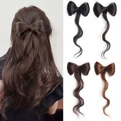 Wavy Bowknot Hair Bun  Claw Hair Bun Synthetic Clip In Hair Extensions  Suitability Elegant For Daily Use Hair Accessories