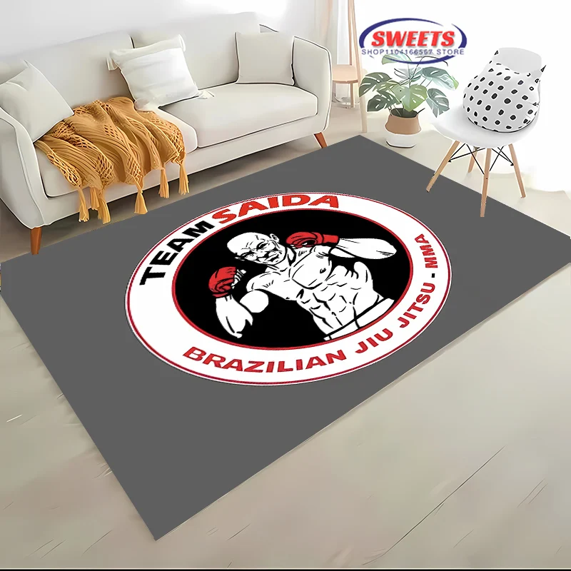 Jiu Jitsu Mma Carpet 3D HD Printing for Living Room Bedroom Mat Sofa Doormat Floor Rug Anti-slip Decor Durable Washable Mat Gift