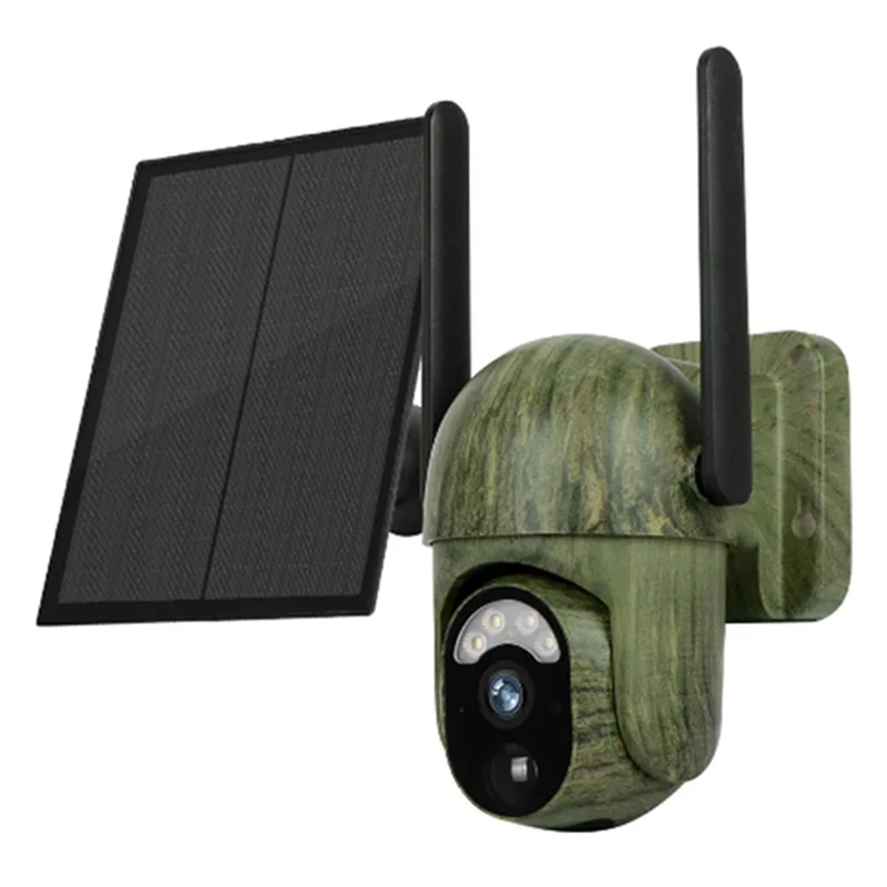 ABZW 4MP 4G Solar Security Camera Outdoor Human/Animal Detection 2-Way Talk IP66 Waterproof Wildlife Camera (A)