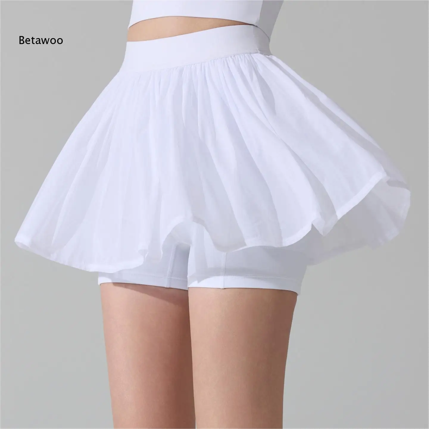 Women Pleated Skirt with Inner Shorts Pockets Athletic Skort for Yoga Running Fitness Sports Daily Wear