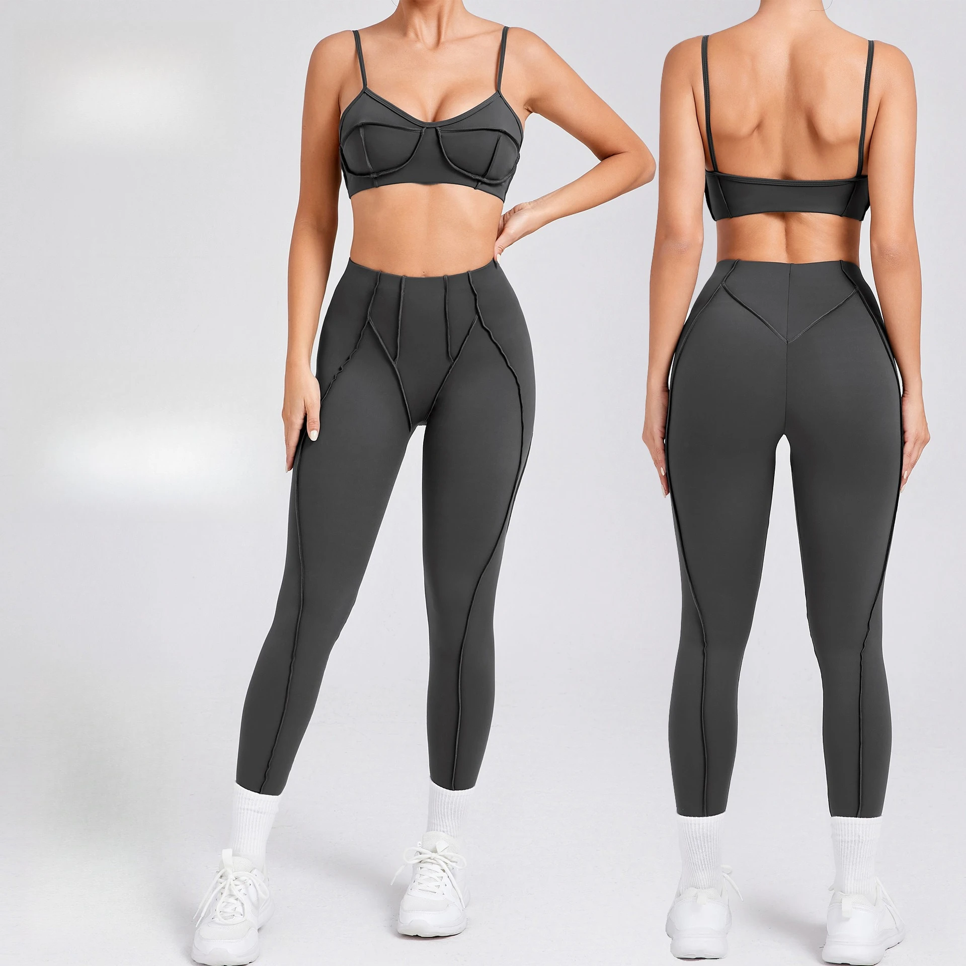 

New Yoga Set Women Tracksuit Workout Legging Athletic Suit Gym Push Up Legging Fitness Bra Sports Wear Active Wear