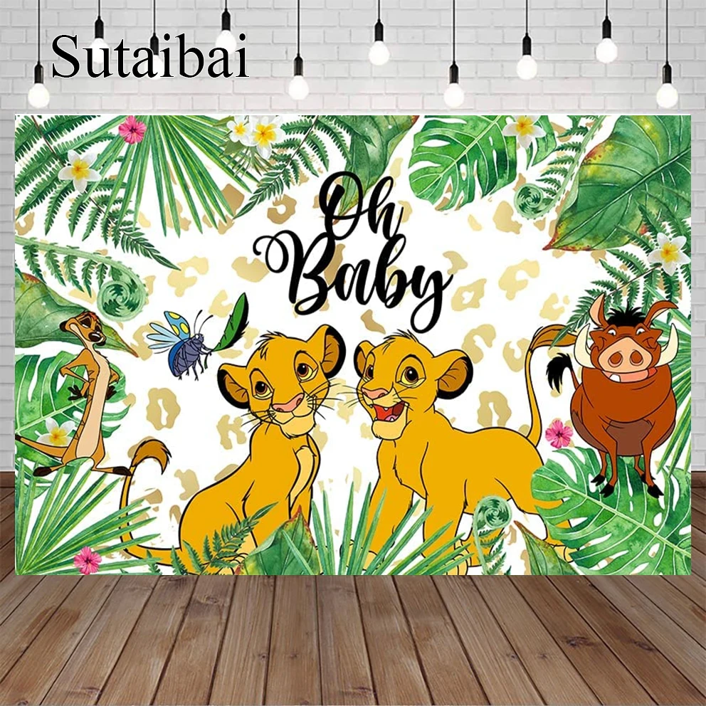 Baby Der König der Löwen Hintergrund für Geschlecht offenbaren Partydekorationen Oh Baby Hintergrund für Babyparty Party Geschlecht offenbaren Banner