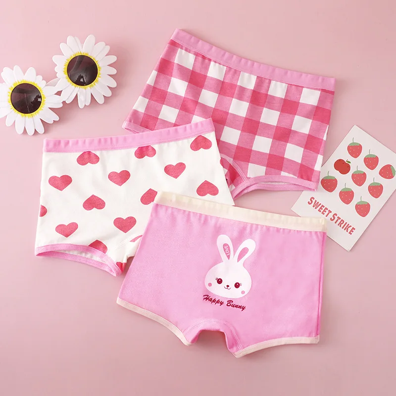 3pcs Girls Underwear Little Girl Boxer Shorts 2-14 Year Old Student Cartoon Underwear Pure Cotton Children Underwear image 6