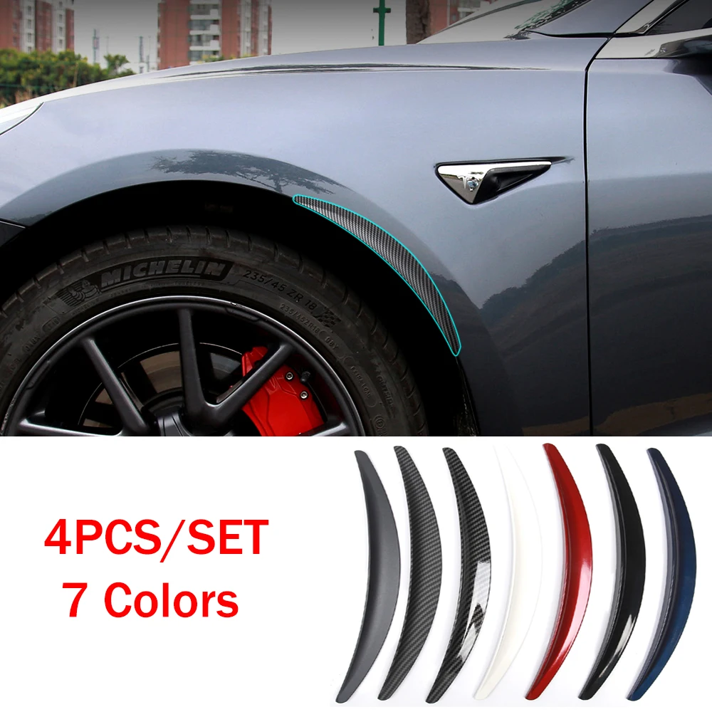 

4PCS/Set Mud Flaps Flexible Car Off-road Fender Flare Wheel Arch Protector Sticker For Tesla Model 3 2017-2021 Accessories