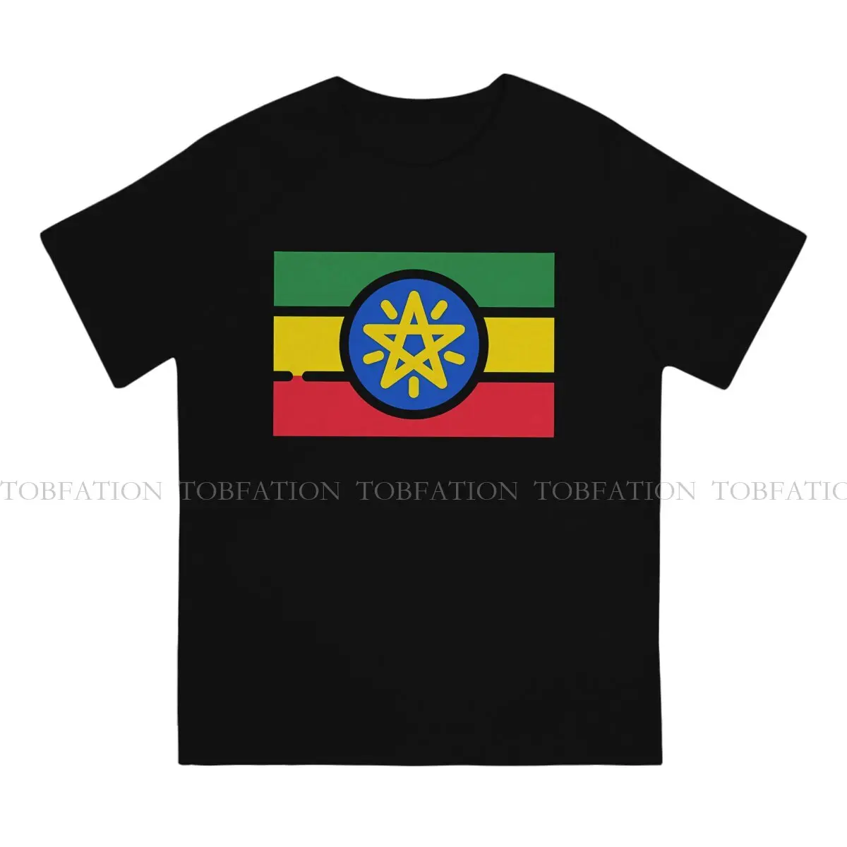 National Flag Harajuku TShirt Ethiopia Style Streetwear Leisure T Shirt Men