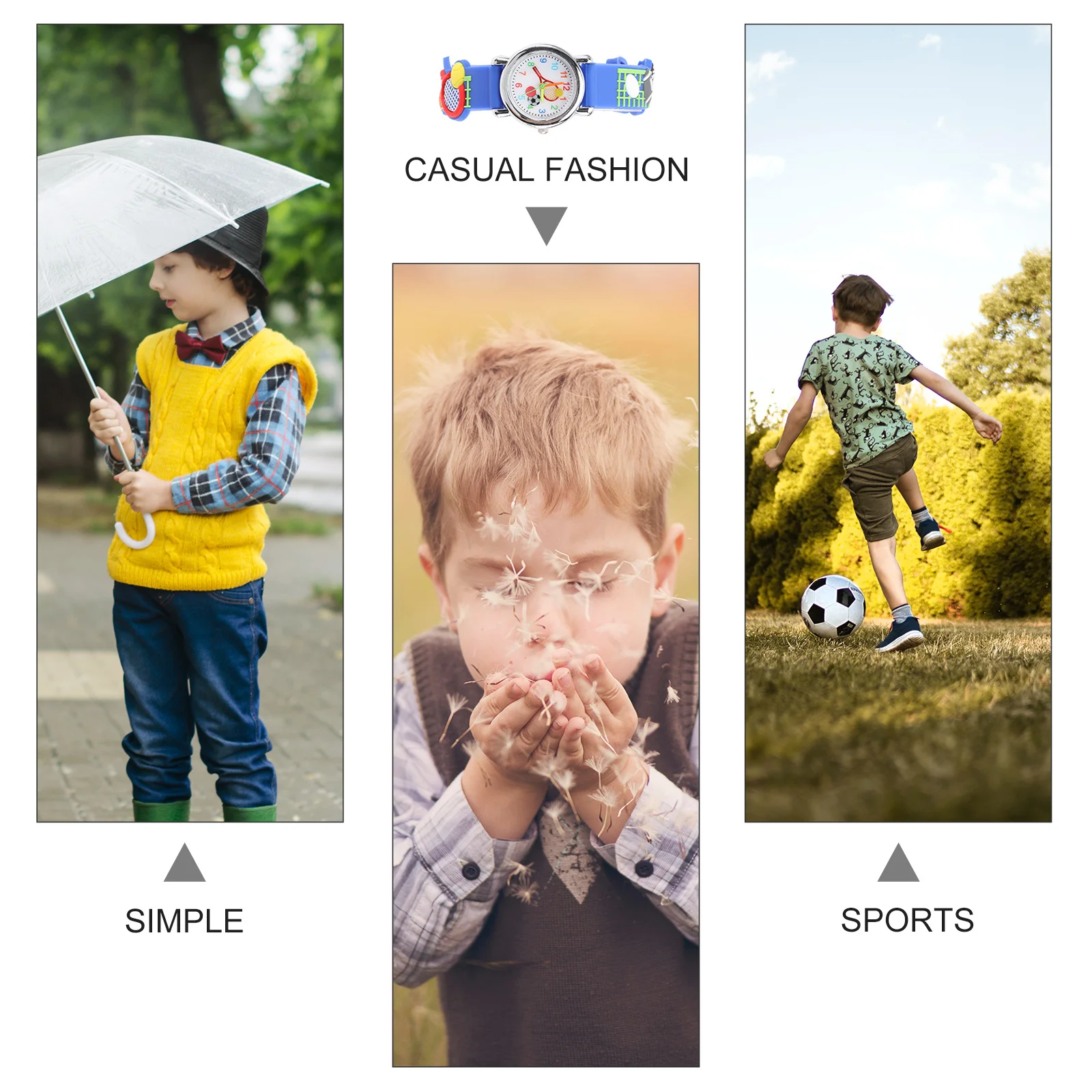 

Children Quartz Tennis Watch 3D Cartoon Kids Wristband Comfortable Adjustable Strap Boys Girls Outdoor Sports Kids Watch Holiday