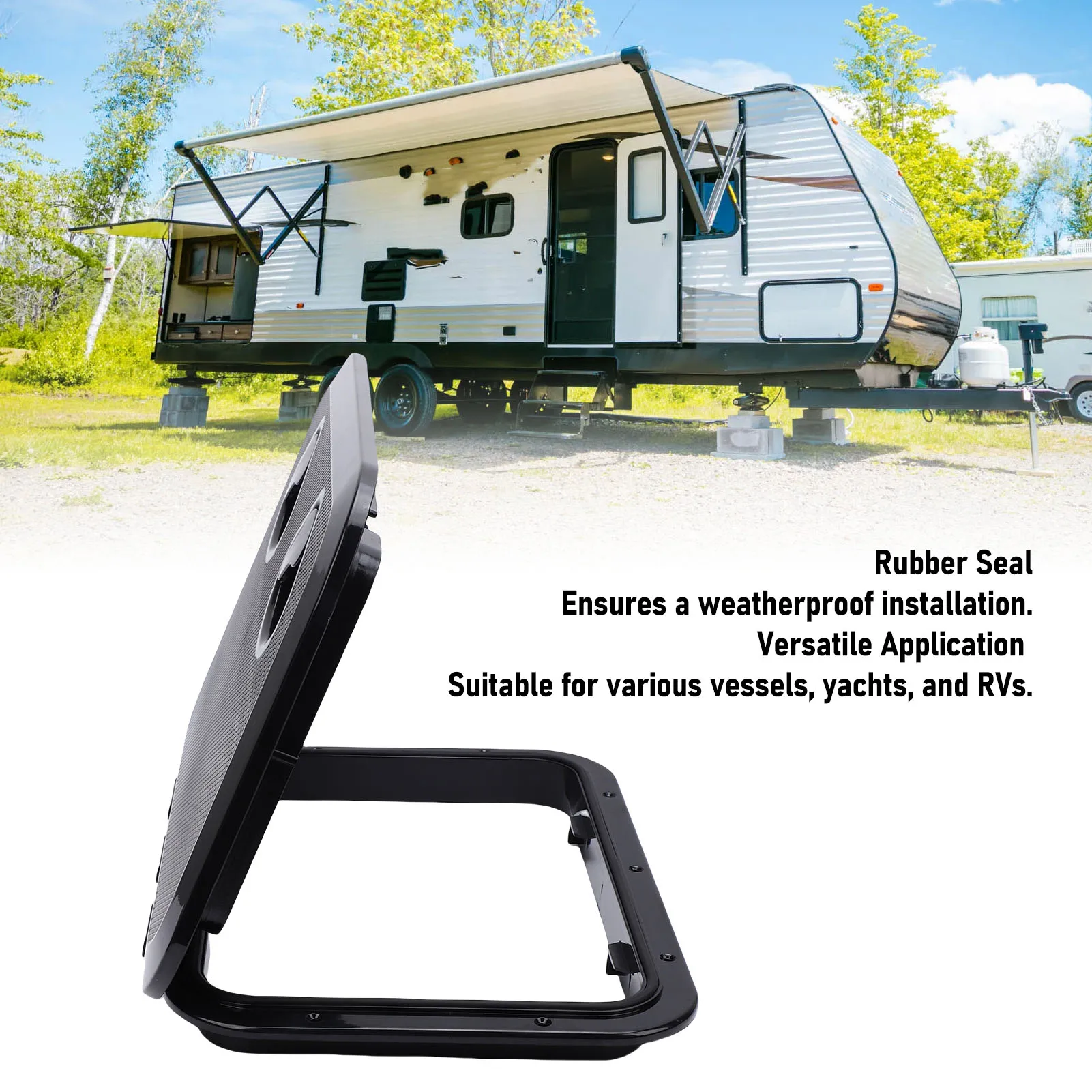 Boat Hatch Marine Deck Access Hatch 17.3x12.4in 180° Openning Heavy Duty Non Slip Rectangular Boat Deck Hatch Lid Marine Hatch