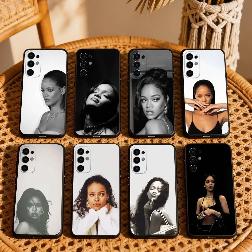 

S-Singer and A-Actress R-Rihanna Phone Case For Samsung S25,S24,S21,S22,S23,S30,Ultra,S20,Plus,Fe,Lite,Note,10,Black Cover