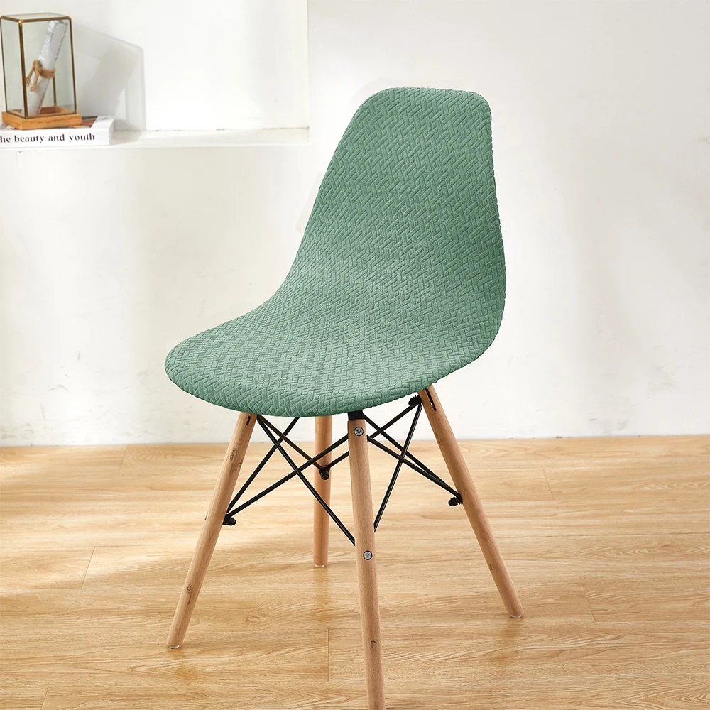 1pc Waterproof Eames Chair Cover Twill Jacquard Shell Bar Counter Chair Protector Thick Rotating Chair Cover Restaurant Office