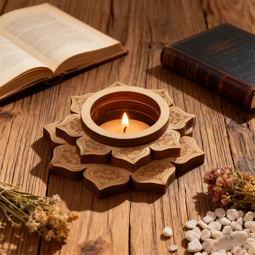 

Многоуровневый деревянный подсвечник в форме лотоса в форме пагоды, декор, орнамент, ароматерапия, гравийный дисплей для хранения, настольный многофункциональный