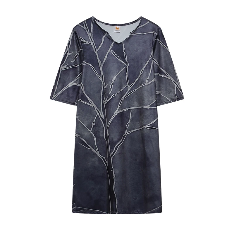 Sommer 2026 Damenkleid mit V-Ausschnitt, halblangem Ärmel, A-Linie, europäisch-amerikanischem Stil, Pullover, modisches Mid-Waist-Kleid mit Blättermuster – Detail 8